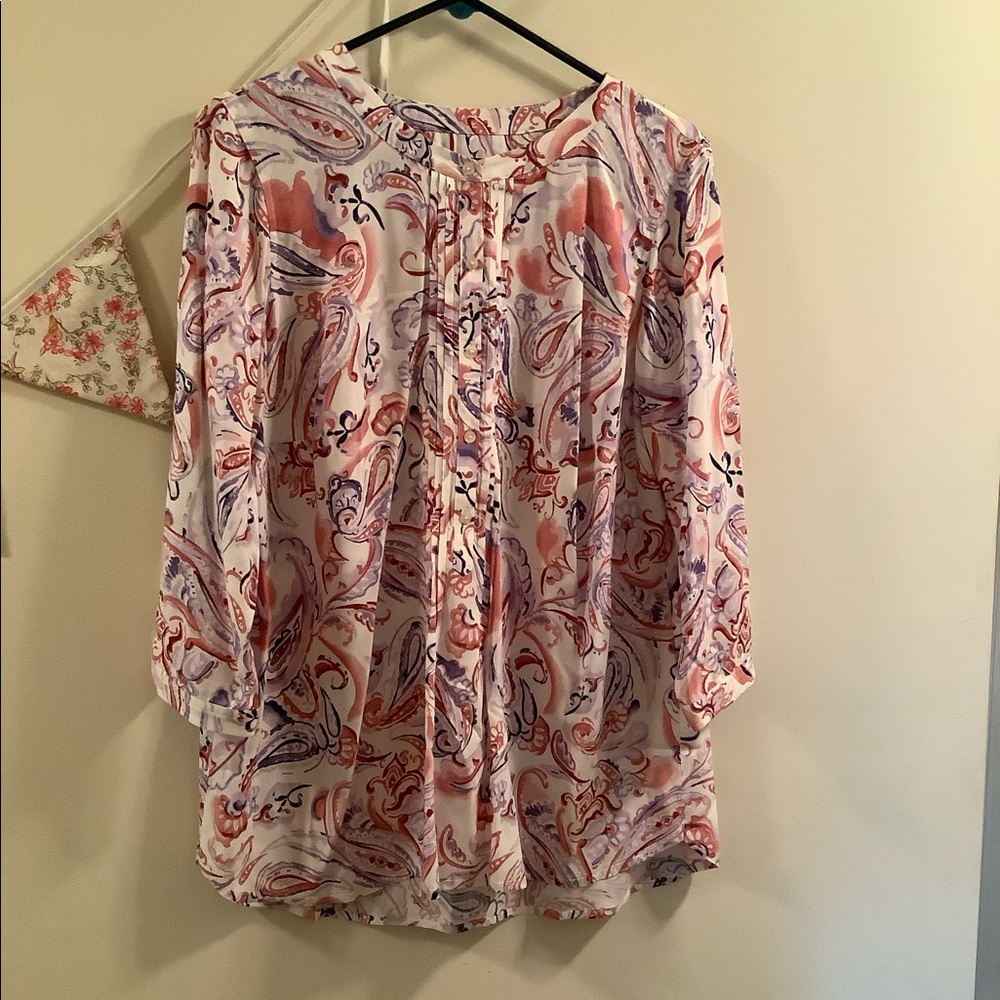 Talbots linen blouse in paisley